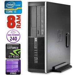 HP 8100 Elite SFF i5-750 8GB 240SSD GT1030 2GB DVD WIN10Pro [refurbished] цена и информация | Стационарные компьютеры | hansapost.ee