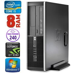 HP 8100 Elite SFF i5-750 8GB 240SSD GT1030 2GB DVD WIN7Pro hind ja info | Lauaarvutid | hansapost.ee