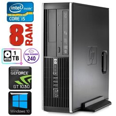 HP 8100 Elite SFF i5-750 8GB 240SSD+1TB GT1030 2GB DVD WIN10 hind ja info | Lauaarvutid | hansapost.ee