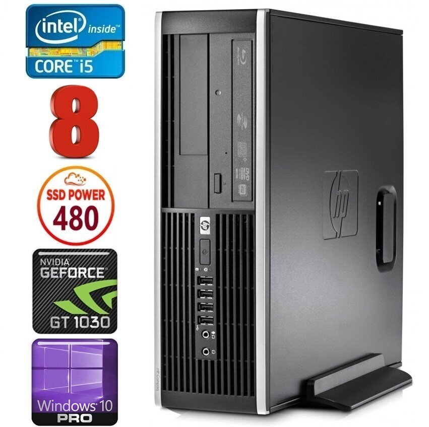 HP 8100 Elite SFF i5-750 8GB 480SSD GT1030 2GB DVD WIN10Pro цена и информация | Lauaarvutid | hansapost.ee