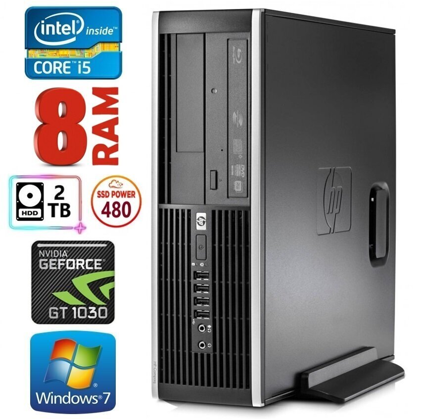 HP 8100 Elite SFF i5-750 8GB 480SSD+2TB GT1030 2GB DVD WIN7Pro hind ja info | Lauaarvutid | hansapost.ee