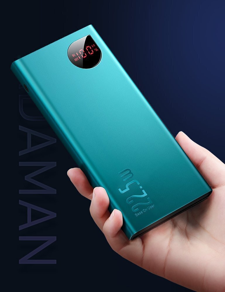 Väline aku Power Bank Baseus Adaman Metal Quick Charge 3.0 (3A) koos LCD ekraan 10000mAh must PPIMDA-B0A цена и информация | Akupangad | hansapost.ee