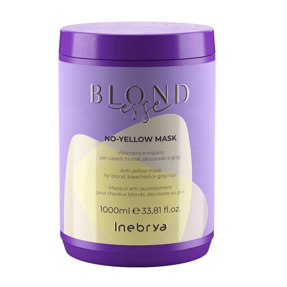 Neutraliseeriv juuksemask Inebrya Blondesse No-Yellow 1000 ml hind ja info | Juuksemaskid, õlid ja seerumid | hansapost.ee