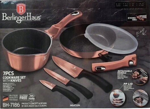 BerlingerHaus pottide komplekt Rose Gold Metallic, 6-osaline hind ja info | Potid | hansapost.ee