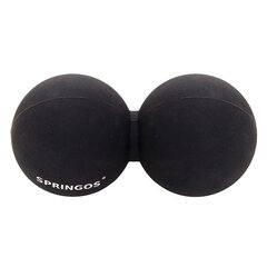 Двойной массажный мячик Springos, черный цена и информация | Аксессуары для массажа | hansapost.ee