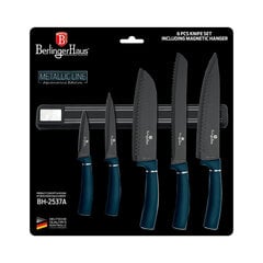 Berlinger Haus набор ножей с магнитным держателем Metallic Line Aquamarine Edition, 6 частей цена и информация | Ножи и аксессуары для них | hansapost.ee
