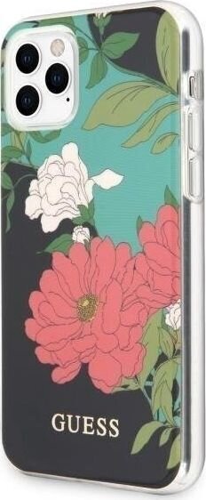 Tagakaaned Guess    Apple    iPhone 11 Pro Flower Shiny Cover    Black цена и информация | Telefonide kaitsekaaned ja -ümbrised | hansapost.ee