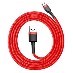 Кабель Baseus USB Kabelis Durable Nylon Braided Wire Usb / Micro Usb Qc3.0 2.4A, 1 м, красный, CAMKLF-B09 цена и информация | Кабели для телефонов | hansapost.ee