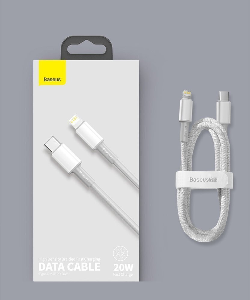 Kaabel Baseus USB Type C - Lightning 20 W, 1 m 6953156231924 hind ja info | Mobiiltelefonide kaablid | hansapost.ee