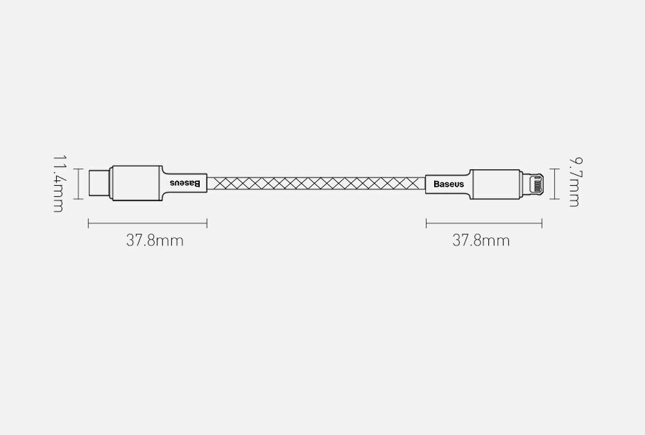 Kaabel Baseus USB Type C - Lightning 20 W, 1 m 6953156231924 hind ja info | Mobiiltelefonide kaablid | hansapost.ee