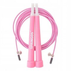 Скакалка Springos FA0101, розовая цена и информация | Скакалка Tunturi Pro Adjustable Speed Rope | hansapost.ee