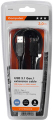 USB-удлинитель Vivanco USB A - USB A, v.3.1, 3,0 м (45239) цена и информация | Кабели и провода | hansapost.ee