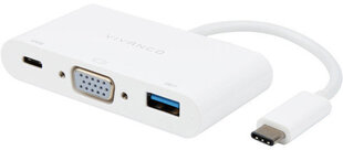 Адаптер VIVANCO USB C - USB C / USB 3.1 A / VGA, 0.1 м цена и информация | Адаптеры, USB-разветвители | hansapost.ee