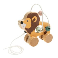 Tõmmatav puidust mänguasi Lõvi Smiki, Zookabee hind ja info | Beebide mänguasjad | hansapost.ee