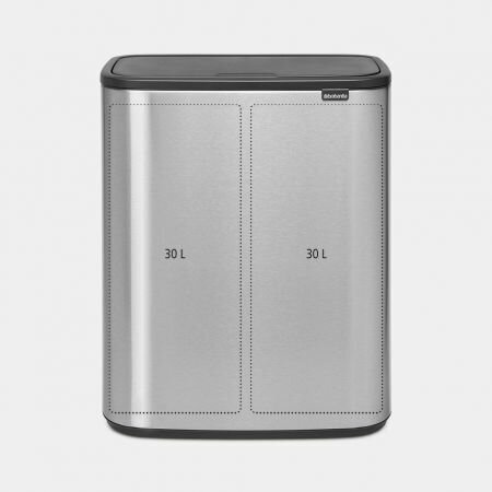 Prügikast Brabantia, Bo Touch Bin 2x30L, Matt Steel FPP hind ja info | Prügikastid | hansapost.ee