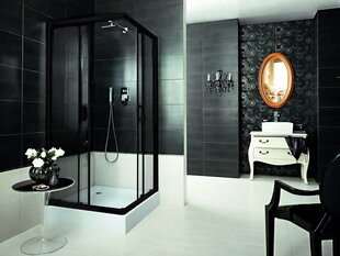 Ruudukujuline dušikabiin Deante Funkia alusega 80x80, 90x90cm, black mat price and information | Shower cabins | hansapost.ee