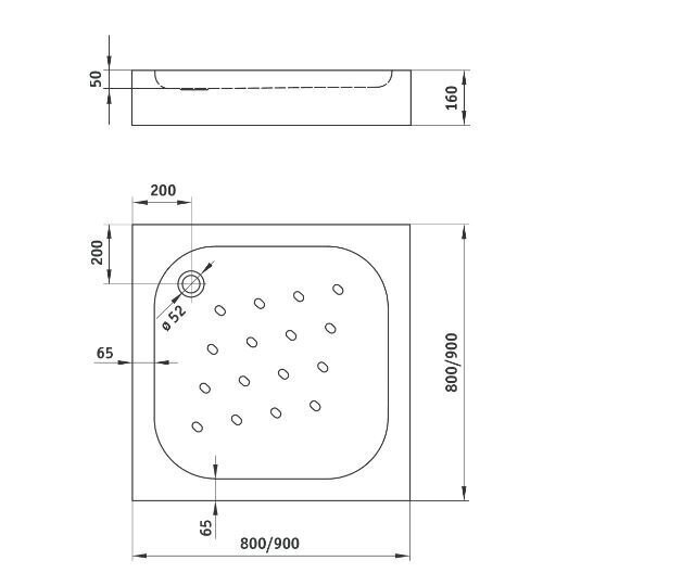 Ruudukujuline dušikabiin Deante Funkia alusega 80x80, 90x90cm, black mat hind ja info | Dušikabiinid | hansapost.ee