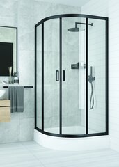 Poolringikujuline dušikabiin Deante Funkia alusega 80x80, 90x90 cm, black mat price and information | Shower cabins | hansapost.ee