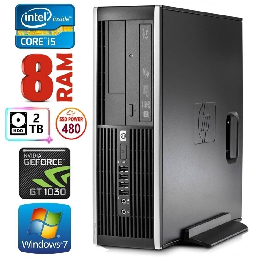 HP 8100 Elite SFF i5-750 8GB 480SSD+2TB GT1030 2GB DVD Win7Pro [uuendatud] цена и информация | Lauaarvutid | hansapost.ee