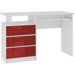 Письменный стол NORE CLP 135, белый/красный цена и информация | Компьютерные, письменные столы | hansapost.ee