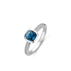 Ti Sento sinise kivi ja tsirkoonidega hõbesõrmus 901013767 hind ja info | Sõrmused | hansapost.ee