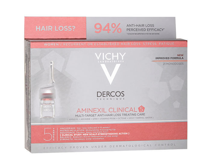 Vichy Dercos Aminexil Clinical 5 juuste väljalangemise vastu 21 x 6 ml hind ja info | Juuksemaskid, õlid ja seerumid | hansapost.ee