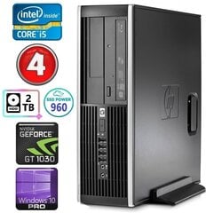 HP 8100 Elite SFF i5-750 4GB 960SSD+2TB GT1030 2GB DVD WIN10Pro [refurbished] цена и информация | Стационарные компьютеры | hansapost.ee