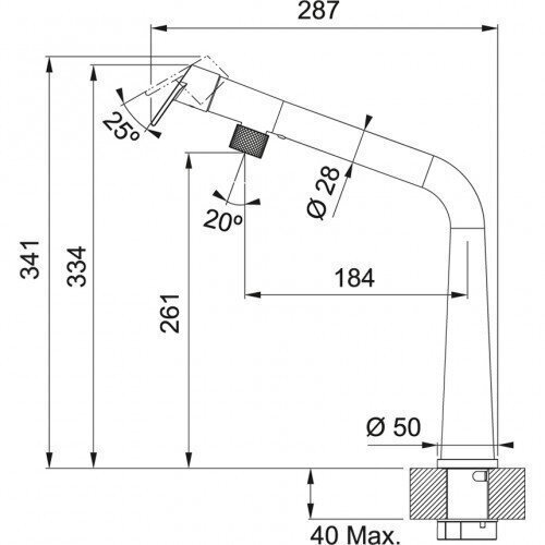 Segisti Franke ICON, 115.0625.187, kangsegisti, must matt hind ja info | Köögisegistid | hansapost.ee