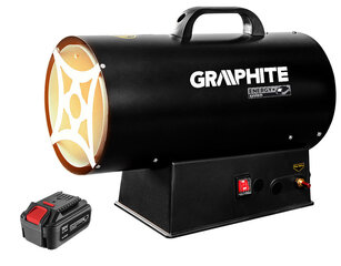 Аккумуляторный газовый обогреватель GRAPHITE 58GE101 30кВт, 18В, без батареи цена и информация | Грелки | hansapost.ee