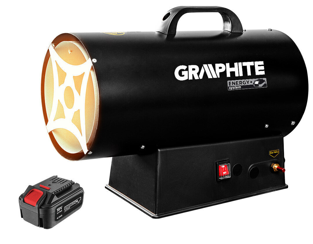 Akuga gaasiküttekeha GRAPHITE 58GE101 30KW, 18V, ilma akuta hind ja info | Küttekehad | hansapost.ee