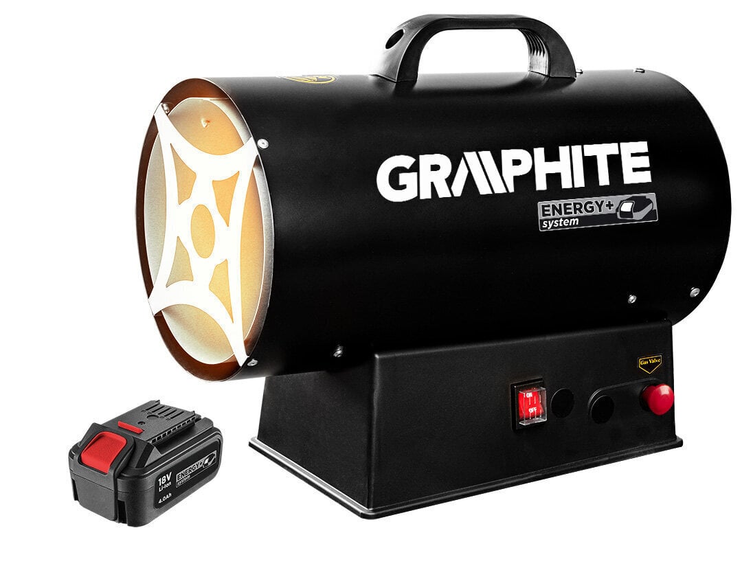 Akuga gaasiküttekeha GRAPHITE 58GE100 15KW, 18V, ilma akuta hind ja info | Küttekehad | hansapost.ee