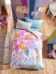 Laste voodipesukomplekt Ükssarvik, 160x220, 3-osaline hind ja info | Laste voodipesu | hansapost.ee