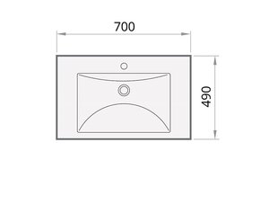 Valamu PAA Long Step 700 ILS700/00 hind ja info | Vannitoa valamud, kraanikausid | hansapost.ee