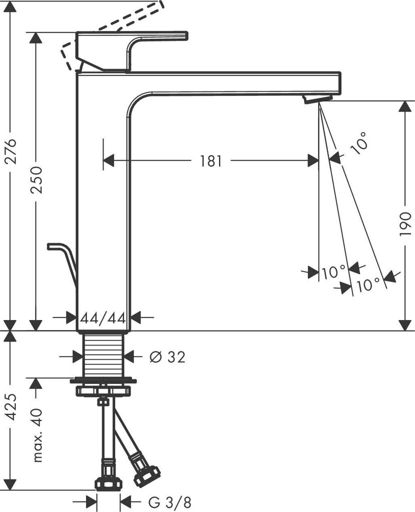 Valamusegisti Hansgrohe Vernis Shape 190, 71562670, must matt цена и информация | Vannitoa segistid | hansapost.ee