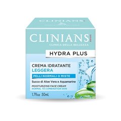 Clinians Hydra Plus rahustav, niisutav, kerge näokreem normaalsele ja kombineeritud nahale 50 ml hind ja info | Näokreemid | hansapost.ee