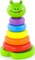Puidust värviline püramiid Konn цена и информация | Beebide mänguasjad | hansapost.ee