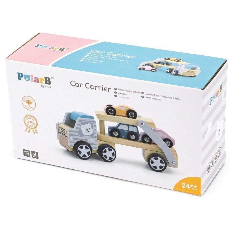 VISA puidust puksiir „PolarB” autodega hind ja info | Beebide mänguasjad | hansapost.ee