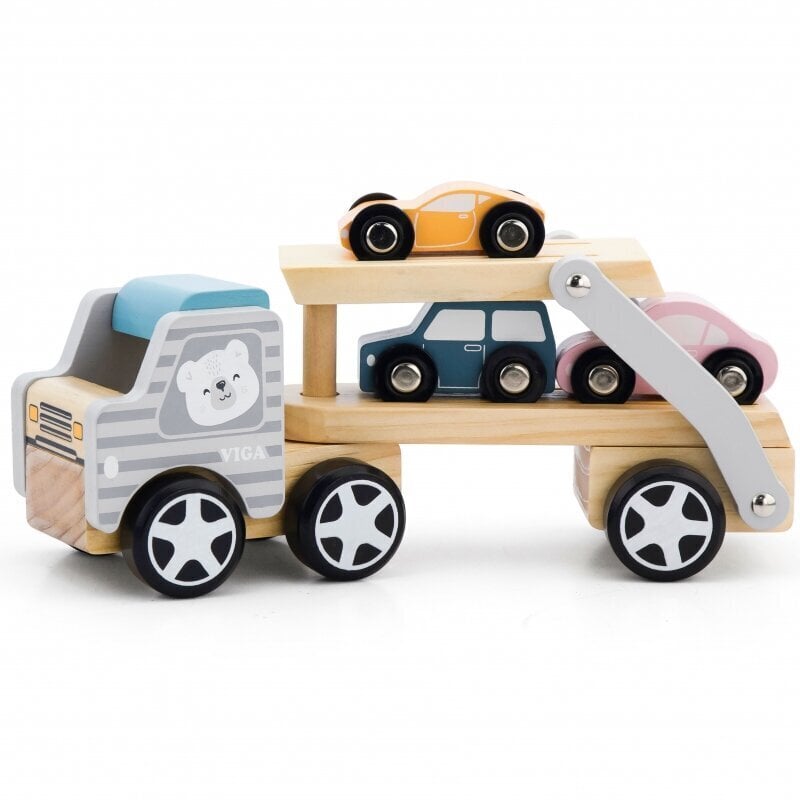 VISA puidust puksiir „PolarB” autodega цена и информация | Beebide mänguasjad | hansapost.ee