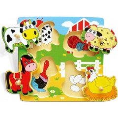 Деревянная головоломка с животными Viga Toys цена и информация | Развивающие игрушки для детей | hansapost.ee