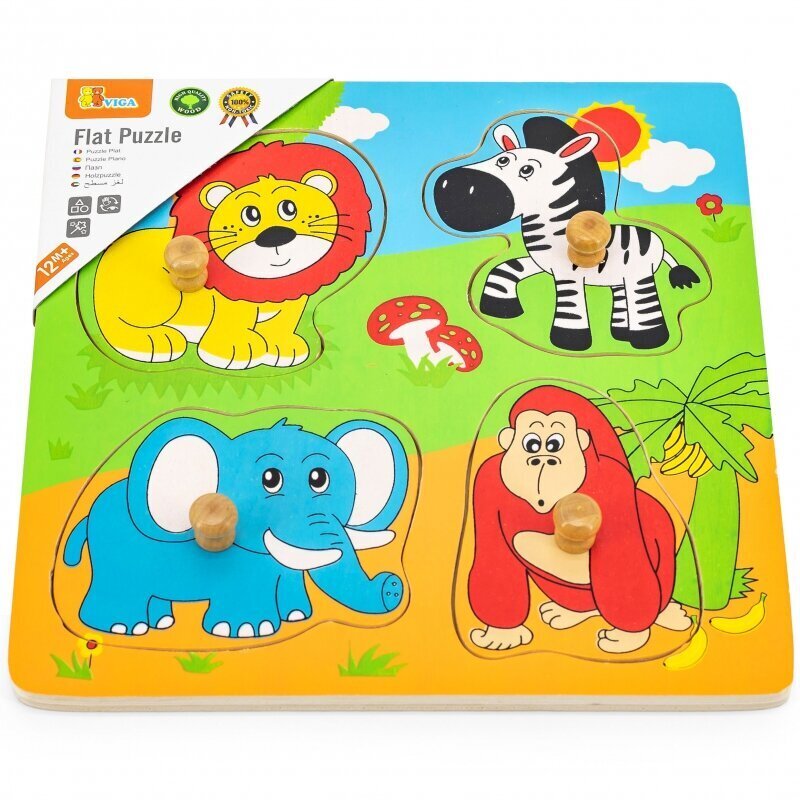 Puidust pusle ZOO loomad ,,Viga Toys" hind ja info | Arendavad laste mänguasjad | hansapost.ee