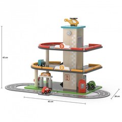 Puidust 3-korruseline garaaž koos raja ja autopesulaga hind ja info | Viga Toys Laste mänguasjad alates 3.a | hansapost.ee