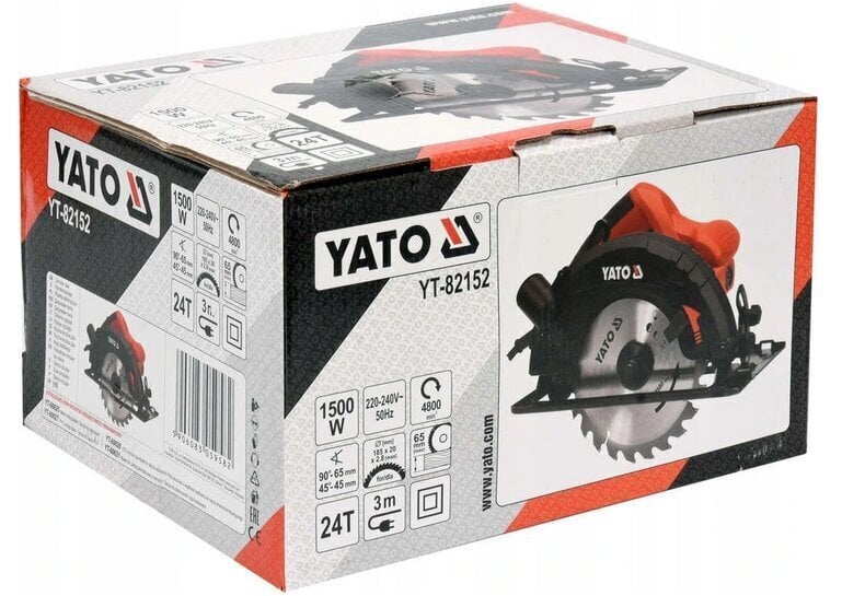 Ketassaag YATO 1500W 185mm YT-82152 цена и информация | Elektrilised saed, ketassaed ja tarvikud | hansapost.ee