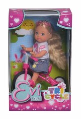 Кукла с трехколесным велосипедом Simba Evi Love цена и информация | Игрушки для девочек | hansapost.ee