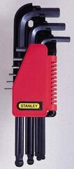 Kuusnurksete võtmete komplekt šarniiriga Stanley, 9 tk. hind ja info | Käsitööriistad | hansapost.ee