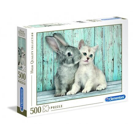 Pusle Clementoni High Quality Cat & Bunny 500 osa цена и информация | Pusled lastele ja täiskasvanutele | hansapost.ee