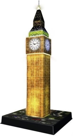 Ravensburger 3D pimedas helendav pusle Big Ben 216 tk цена и информация | Pusled lastele ja täiskasvanutele | hansapost.ee