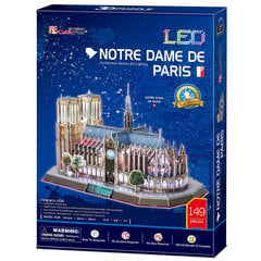 3D pusle CubicFun Notre Dame De Paris (LED-valgustusega) 149 osa hind ja info | Pusled lastele ja täiskasvanutele | hansapost.ee