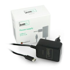 Toiteallikas justPi C USB 5V/3A, skirtas Raspberry Pi 4B hind ja info | Toiteallikad ja toiteplokid | hansapost.ee