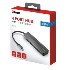 USB jaotur, Trust Halyx, USB-C/USB-A 3.2 hind ja info | USB adapterid ja jagajad | hansapost.ee