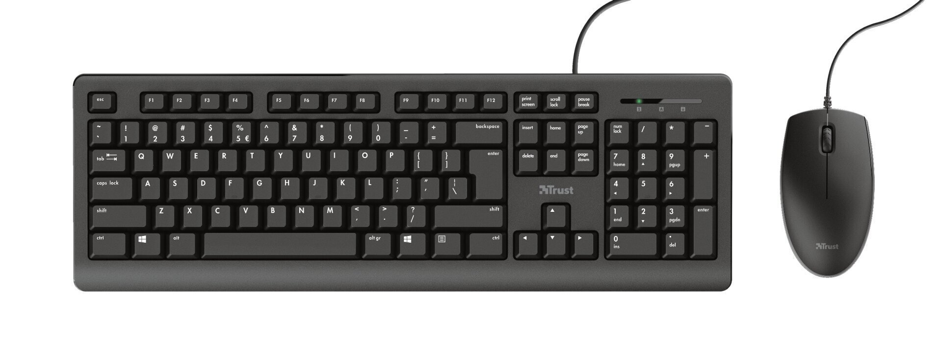 Juhtmega klaviatuur Trust Primo, must hind ja info | Klaviatuurid | hansapost.ee